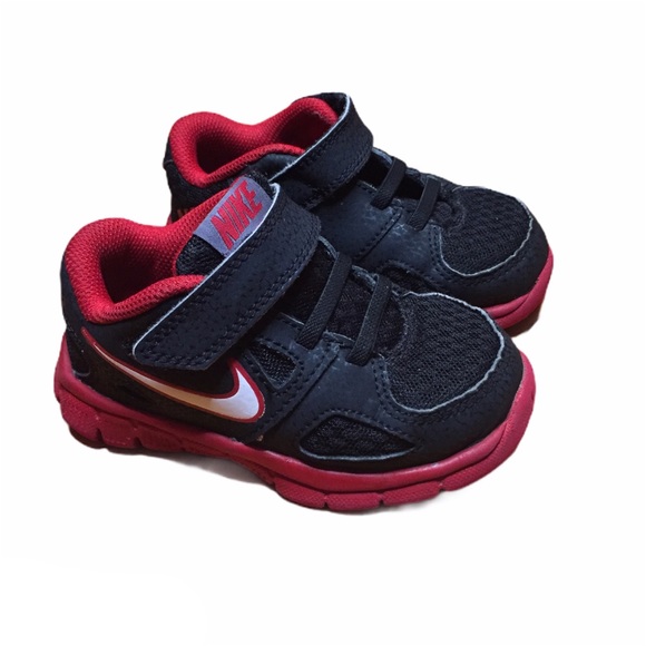 red nike velcro shoes